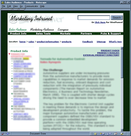 Wind River Marketing 2.0 Prod Info Navigation